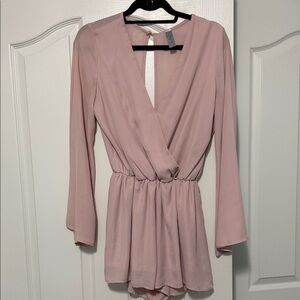 Elegant Blush Long Sleeve Romper